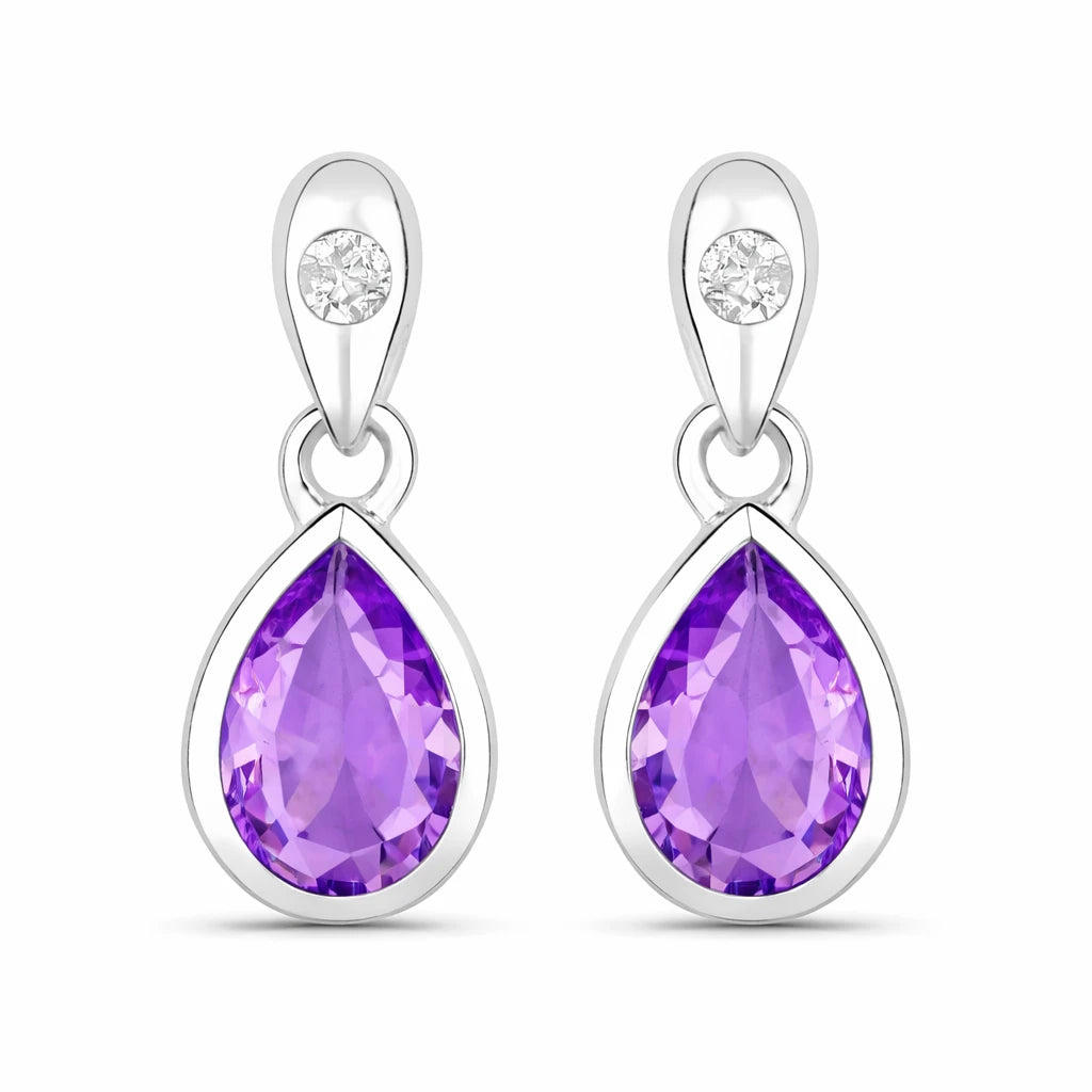 Pear Cut Diamond Accent Drop Earrings