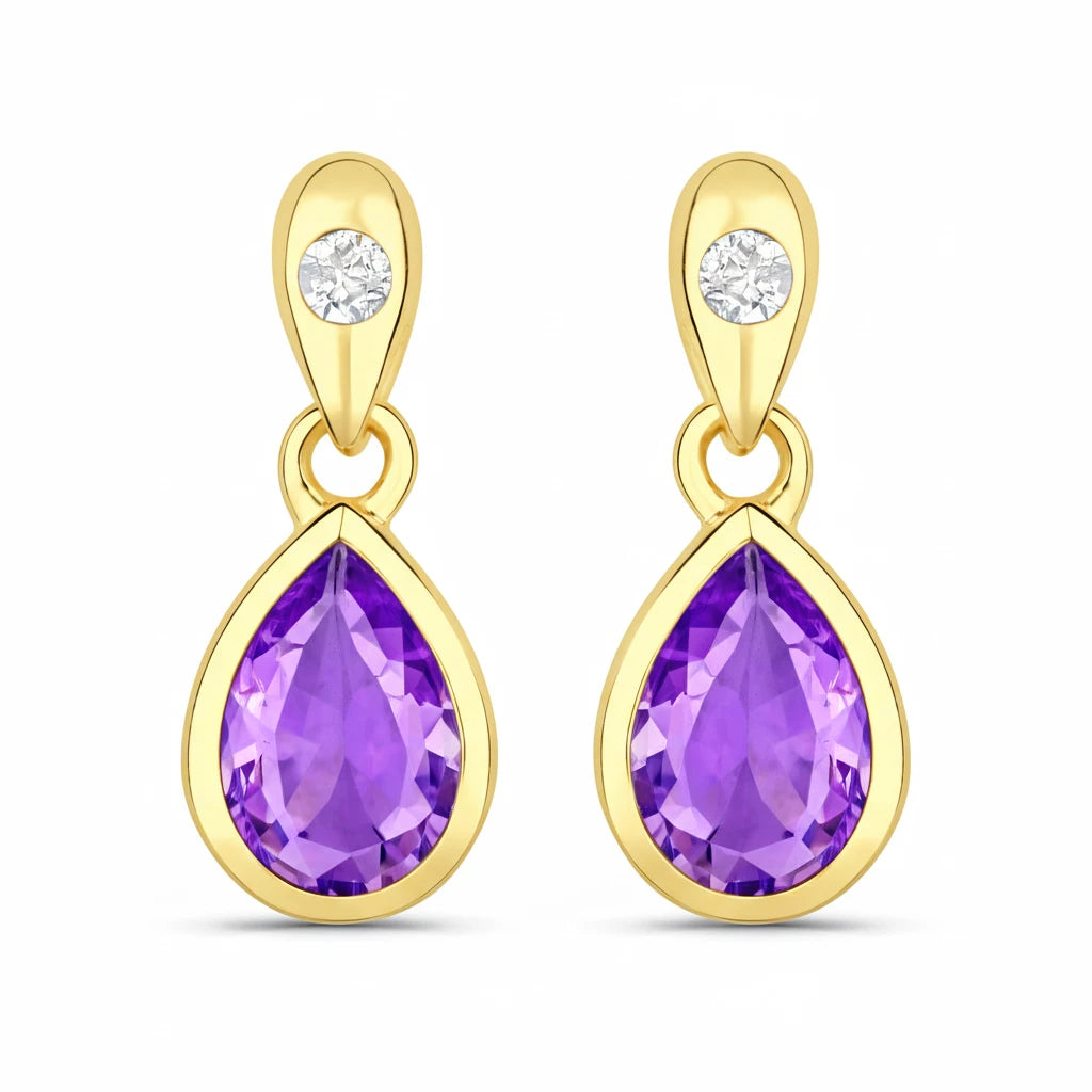 Pear Cut Diamond Accent Drop Earrings