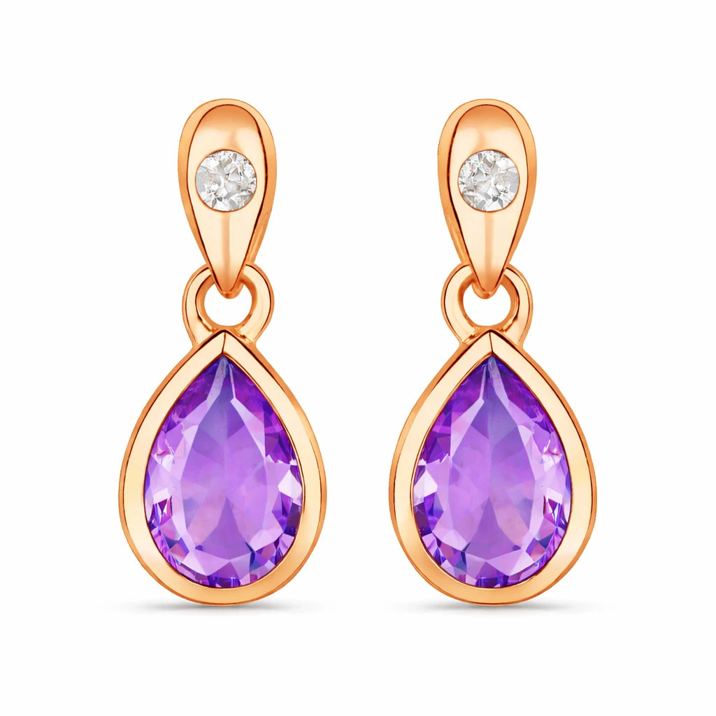 Pear Cut Diamond Accent Drop Earrings