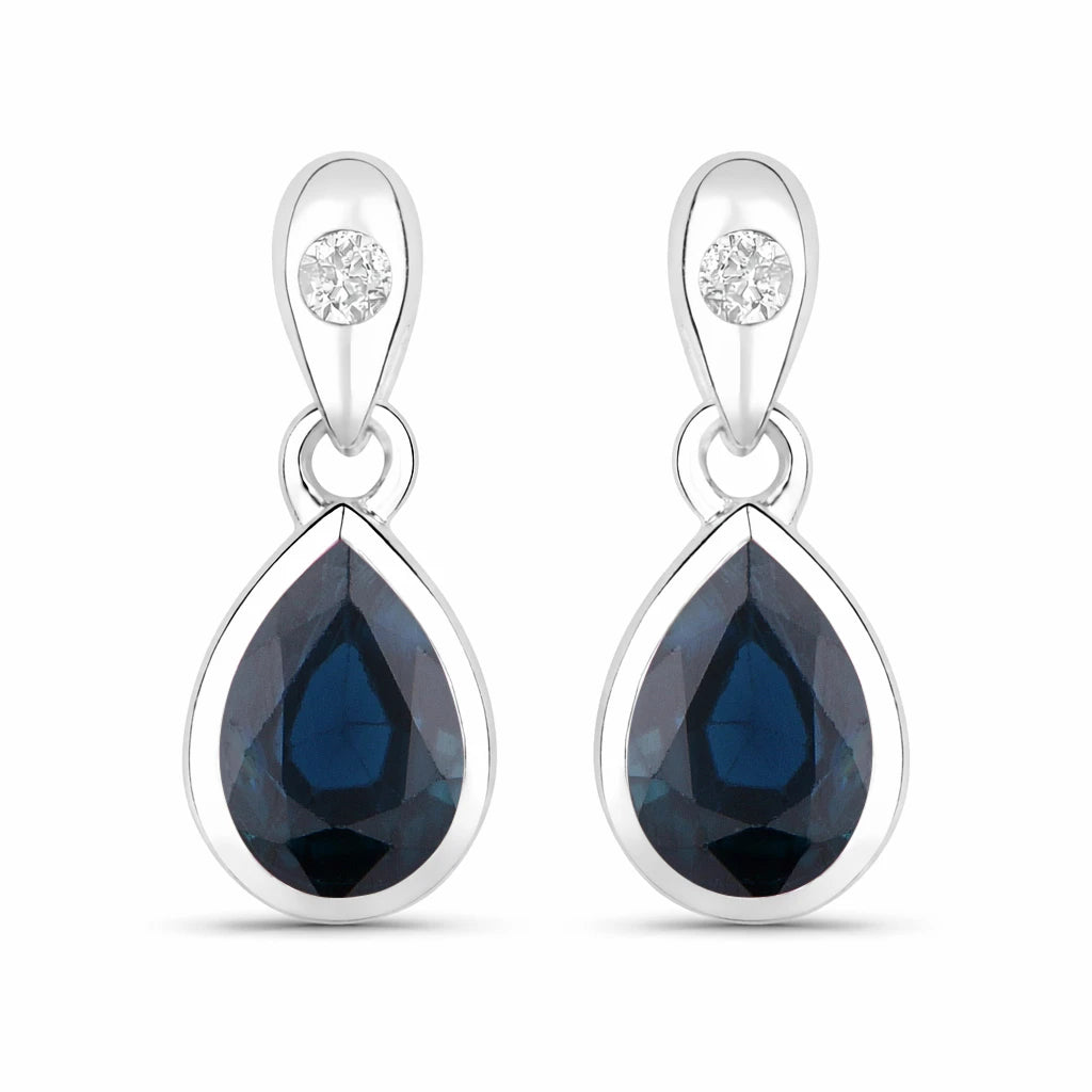 Pear Cut Diamond Accent Drop Earrings