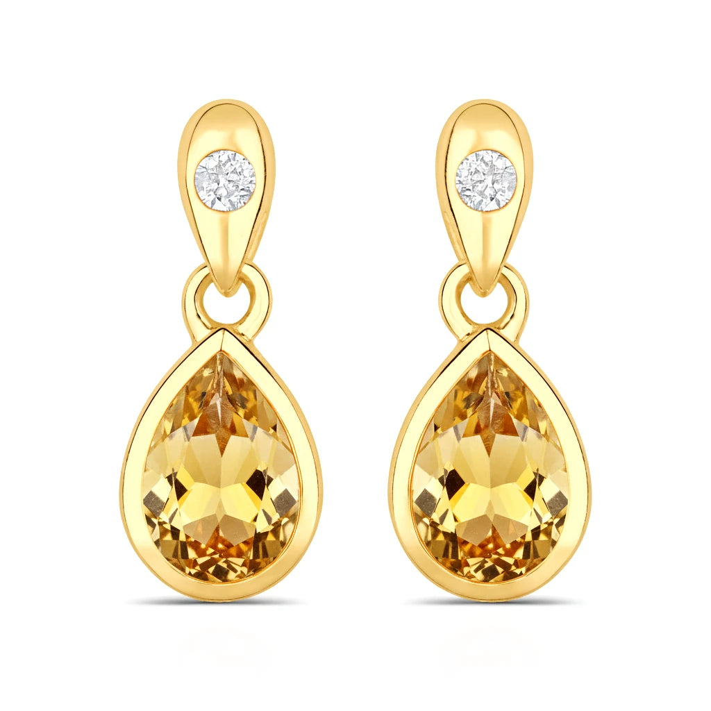 Pear Cut Diamond Accent Drop Earrings