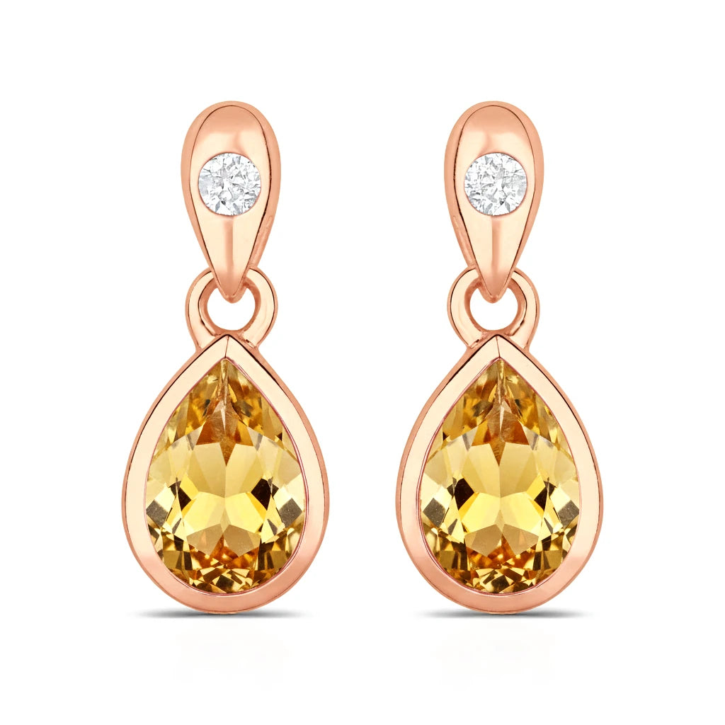 Pear Cut Diamond Accent Drop Earrings