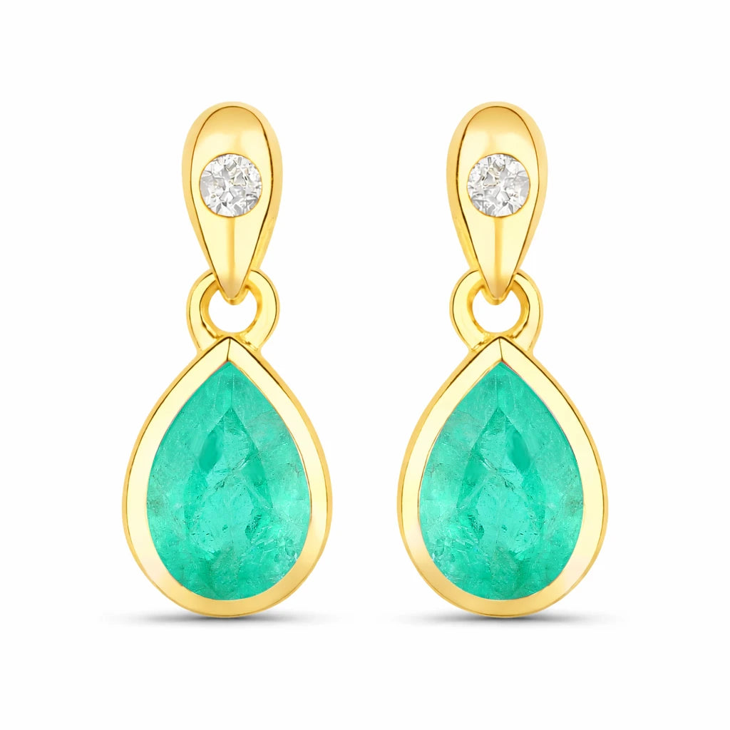 Pear Cut Diamond Accent Drop Earrings