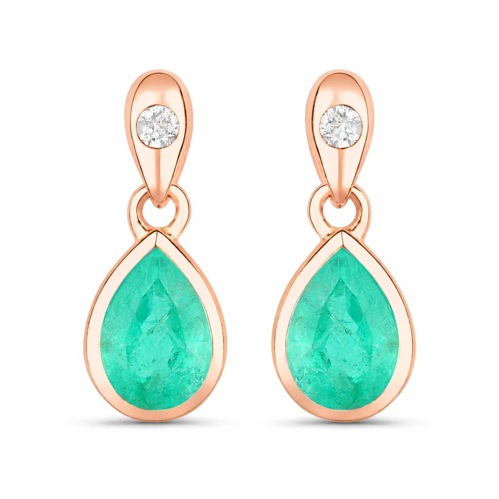 Pear Cut Diamond Accent Drop Earrings