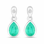 Pear Cut Diamond Accent Drop Earrings