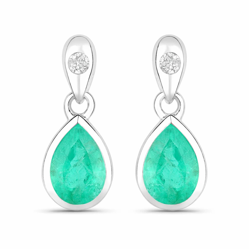 Pear Cut Diamond Accent Drop Earrings