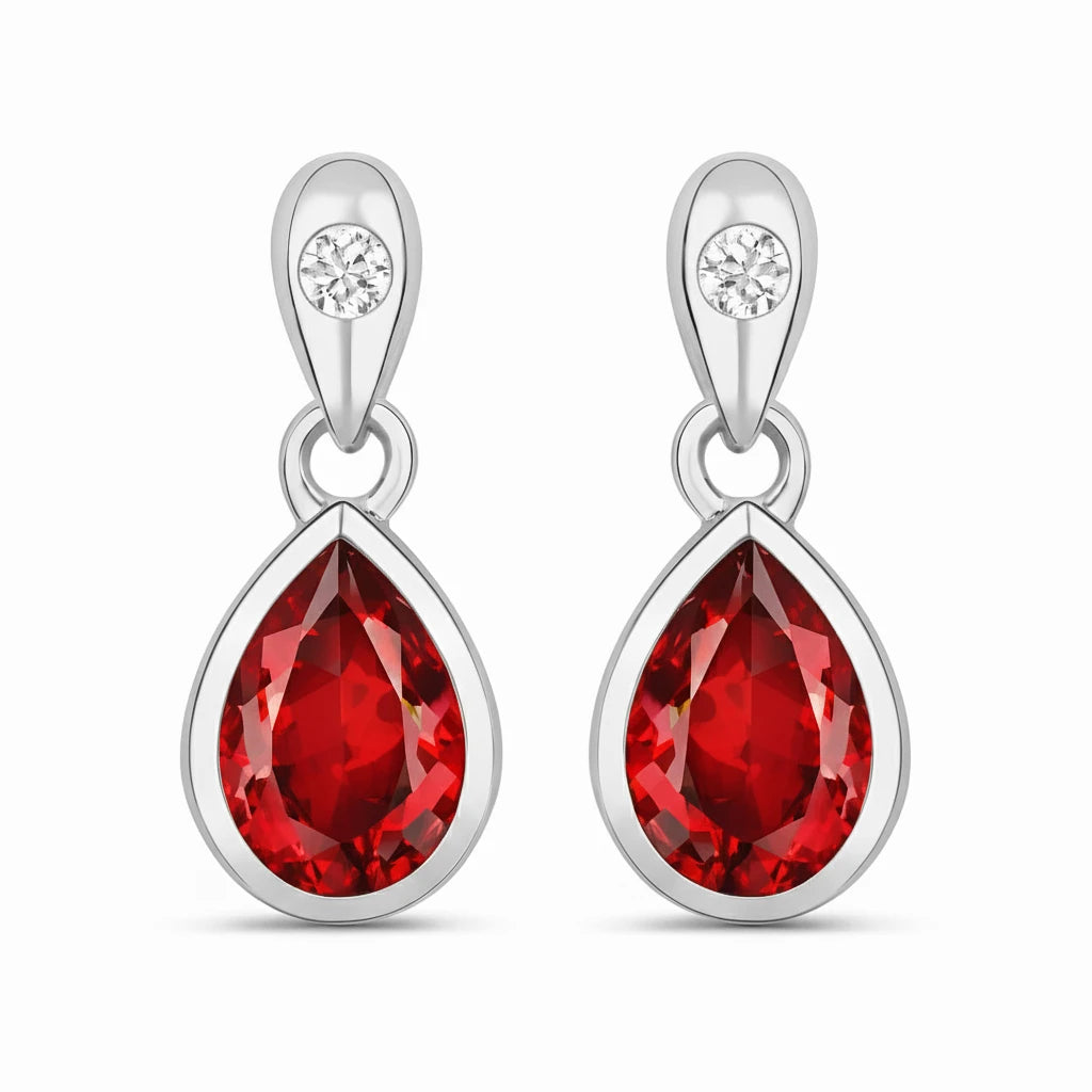 Pear Cut Diamond Accent Drop Earrings