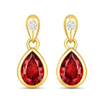 Pear Cut Diamond Accent Drop Earrings