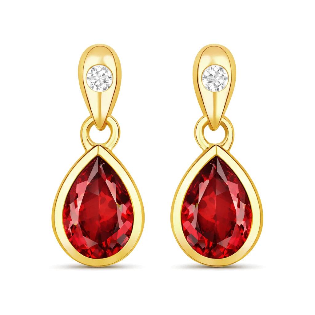 Pear Cut Diamond Accent Drop Earrings