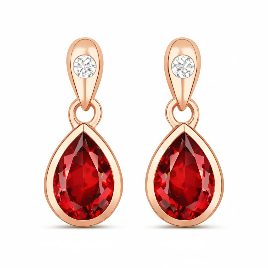 Pear Cut Diamond Accent Drop Earrings