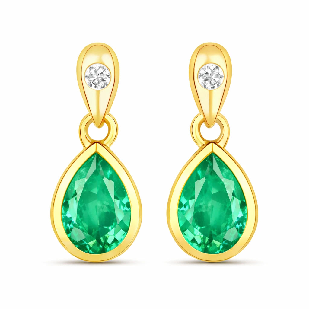 Pear Cut Diamond Accent Drop Earrings