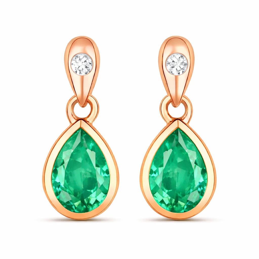 Pear Cut Diamond Accent Drop Earrings