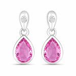Pear Cut Diamond Accent Drop Earrings