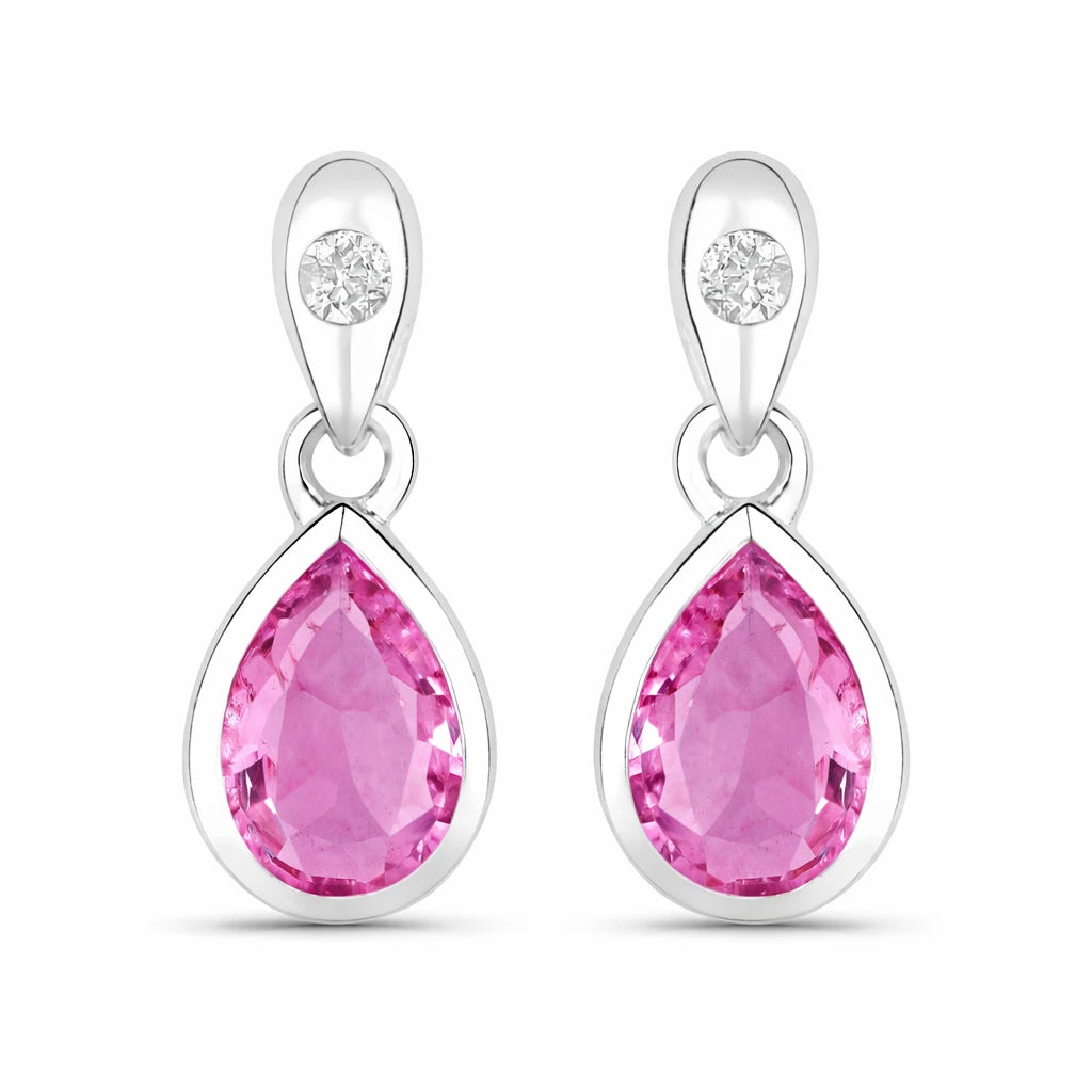Pear Cut Diamond Accent Drop Earrings