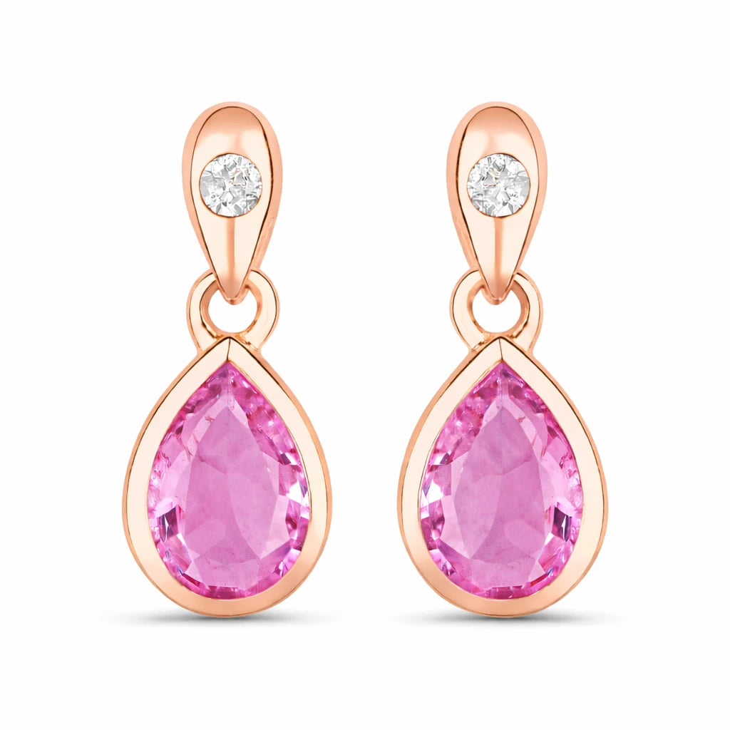Pear Cut Diamond Accent Drop Earrings