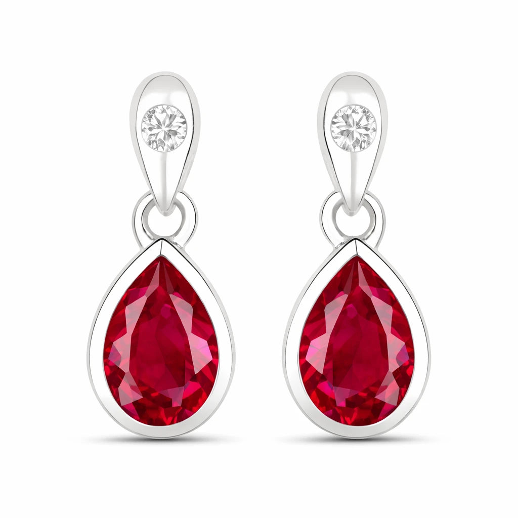Pear Cut Diamond Accent Drop Earrings
