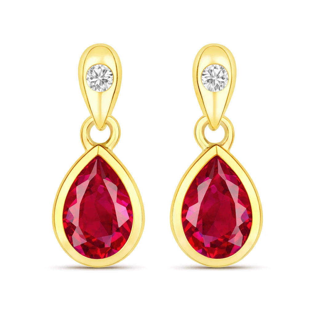 Pear Cut Diamond Accent Drop Earrings
