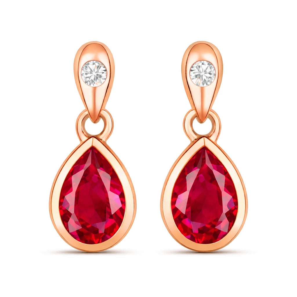 Pear Cut Diamond Accent Drop Earrings