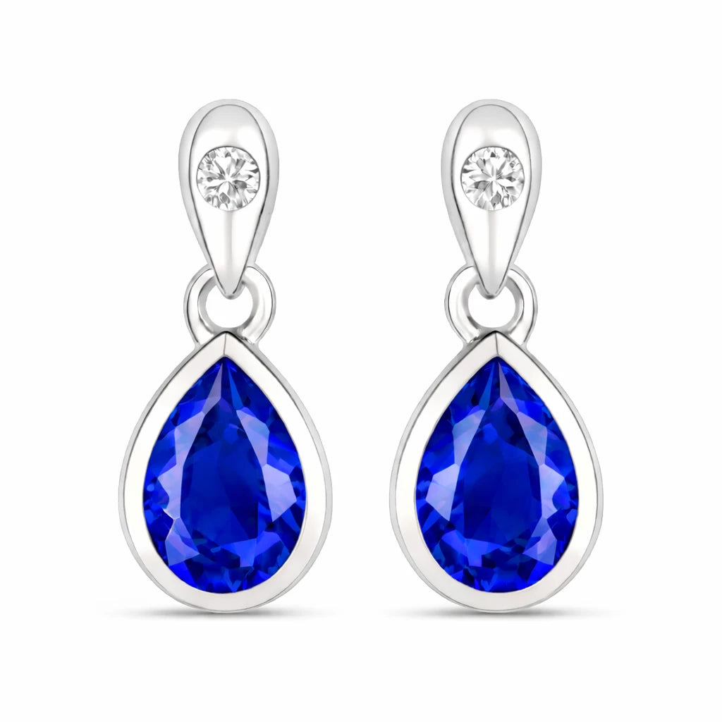 Pear Cut Diamond Accent Drop Earrings