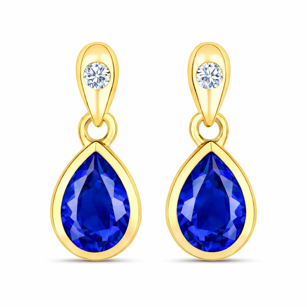 Pear Cut Diamond Accent Drop Earrings