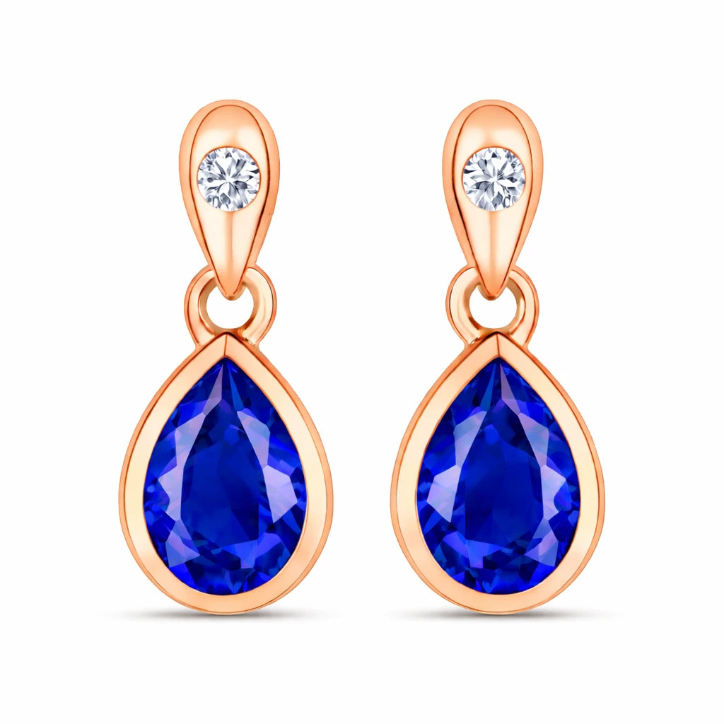 Pear Cut Diamond Accent Drop Earrings