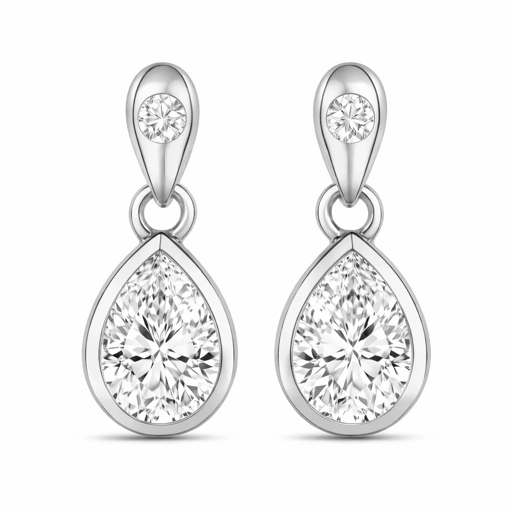 Pear Cut Diamond Accent Drop Earrings