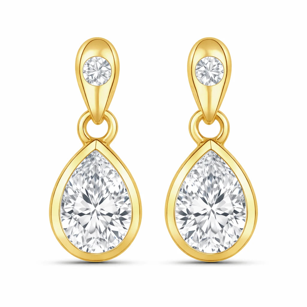 Pear Cut Diamond Accent Drop Earrings