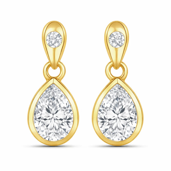 Pear Cut Diamond Accent Drop Earrings