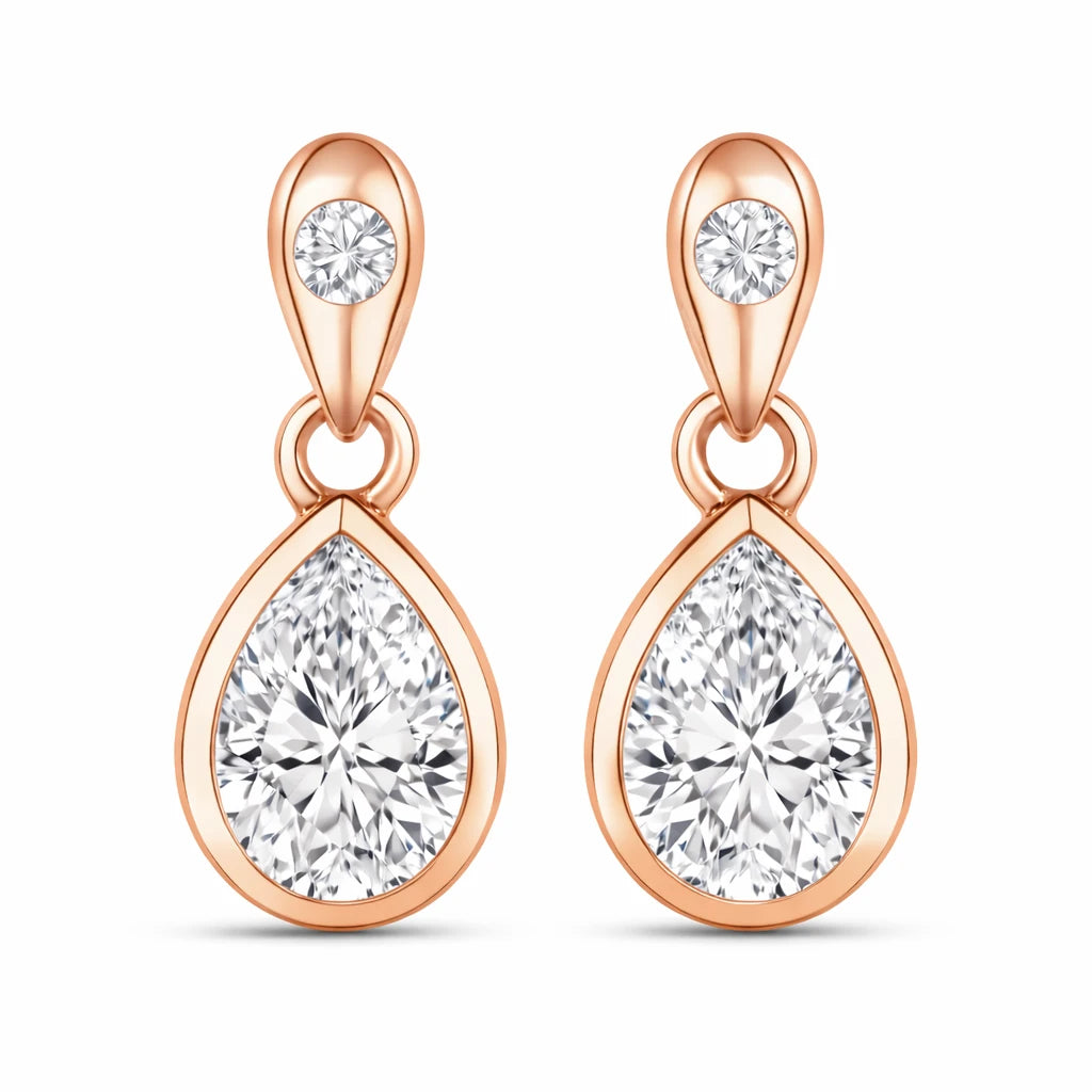Pear Cut Diamond Accent Drop Earrings