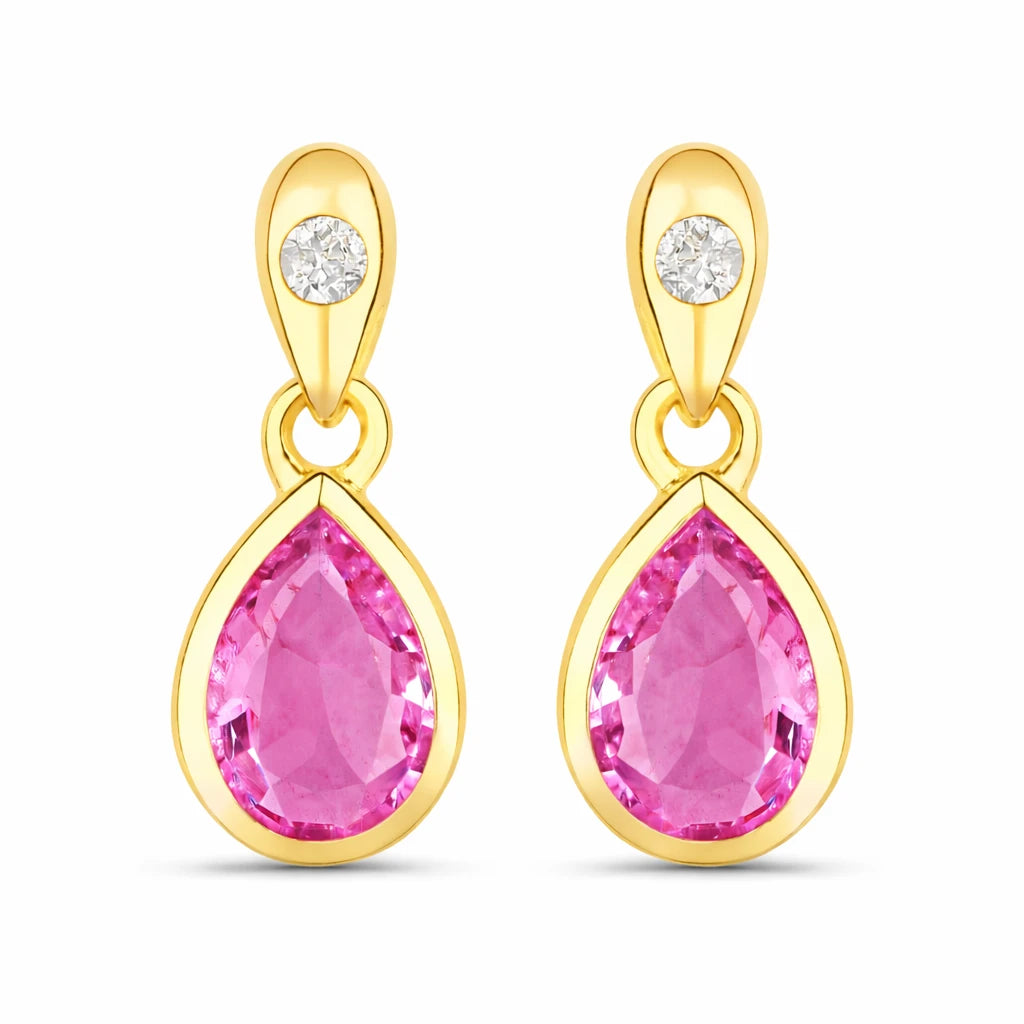 Pear Cut Diamond Accent Drop Earrings
