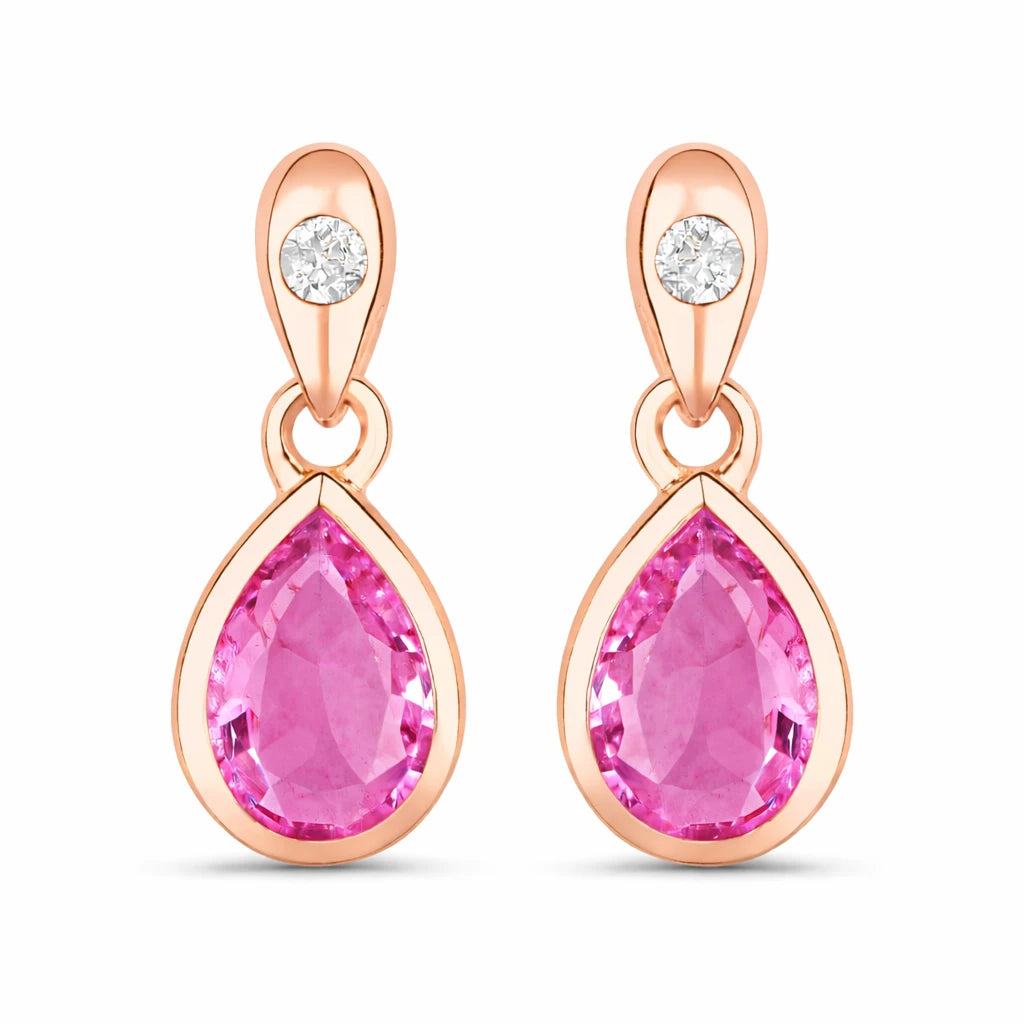 Pear Cut Diamond Accent Drop Earrings