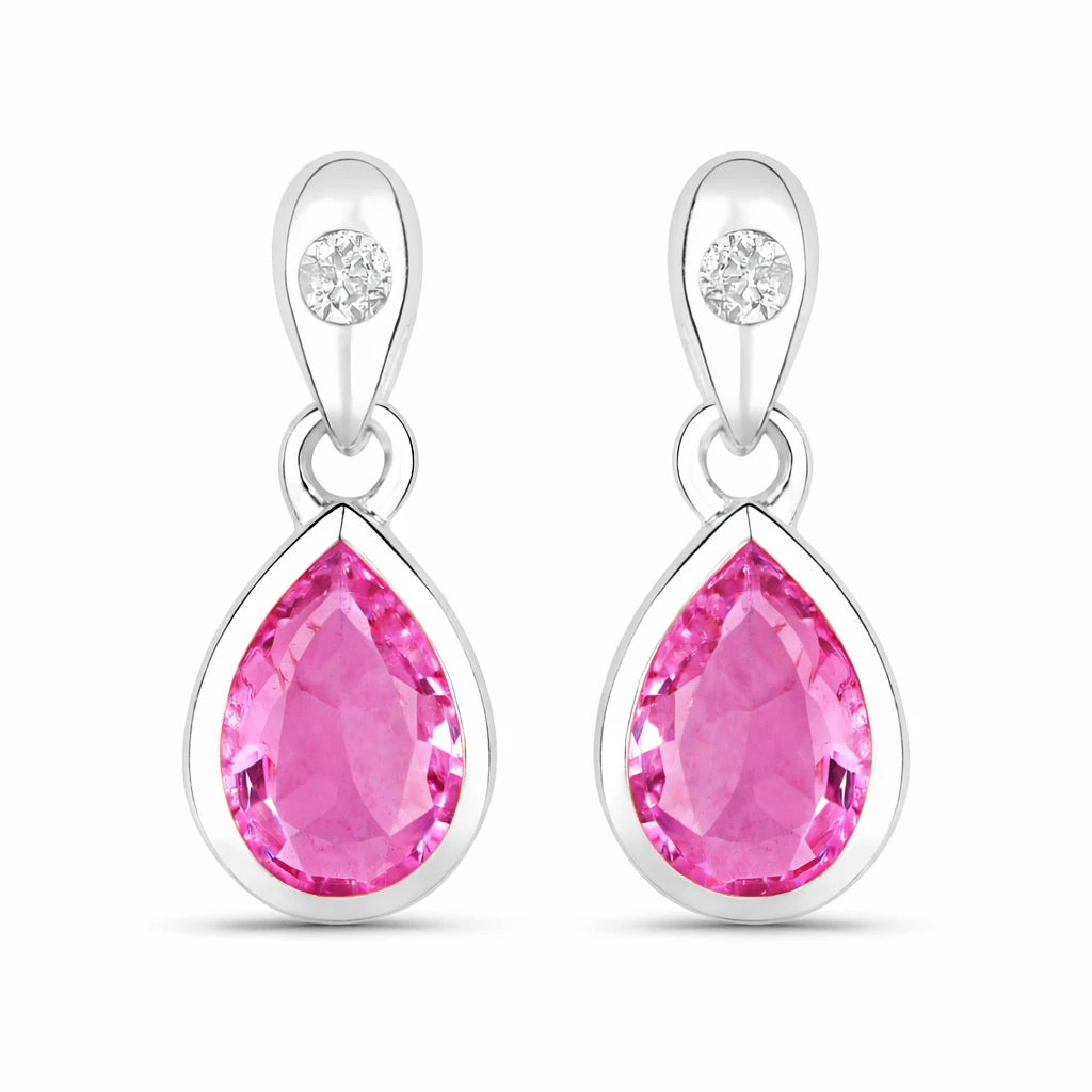Pear Cut Diamond Accent Drop Earrings