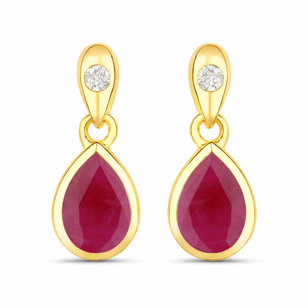 Pear Cut Diamond Accent Drop Earrings