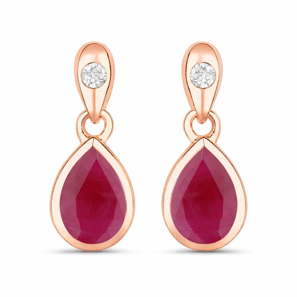 Pear Cut Diamond Accent Drop Earrings