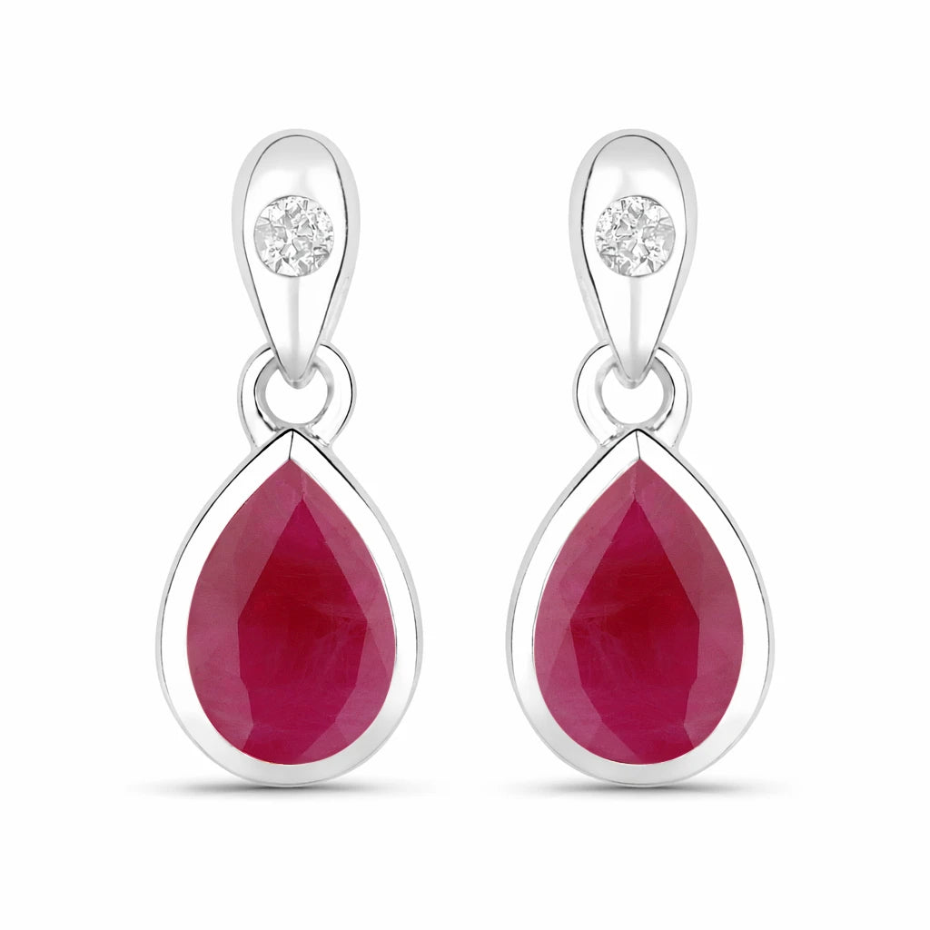 Pear Cut Diamond Accent Drop Earrings