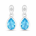 Pear Cut Diamond Accent Drop Earrings