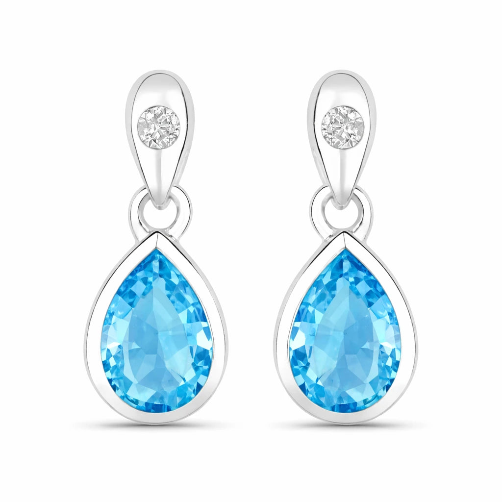 Pear Cut Diamond Accent Drop Earrings