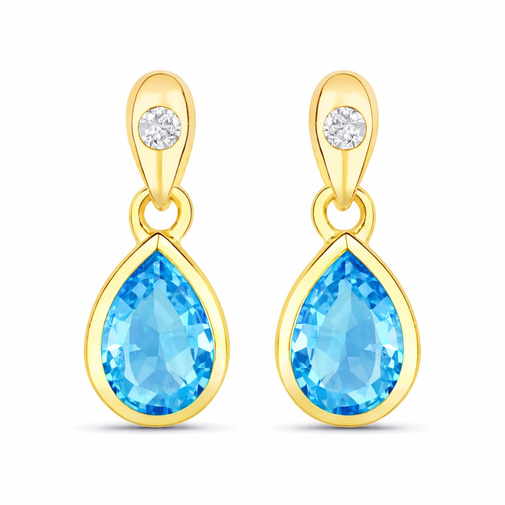Pear Cut Diamond Accent Drop Earrings