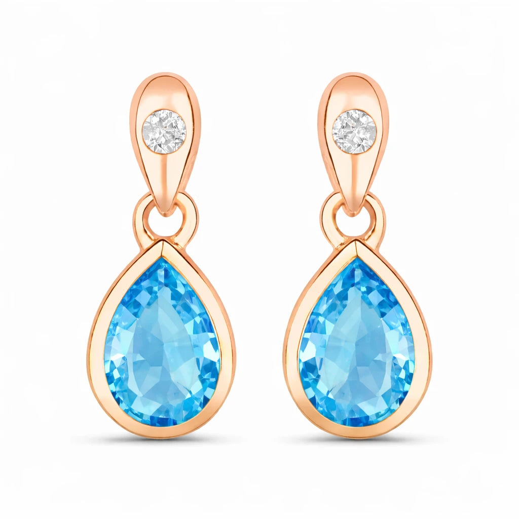Pear Cut Diamond Accent Drop Earrings