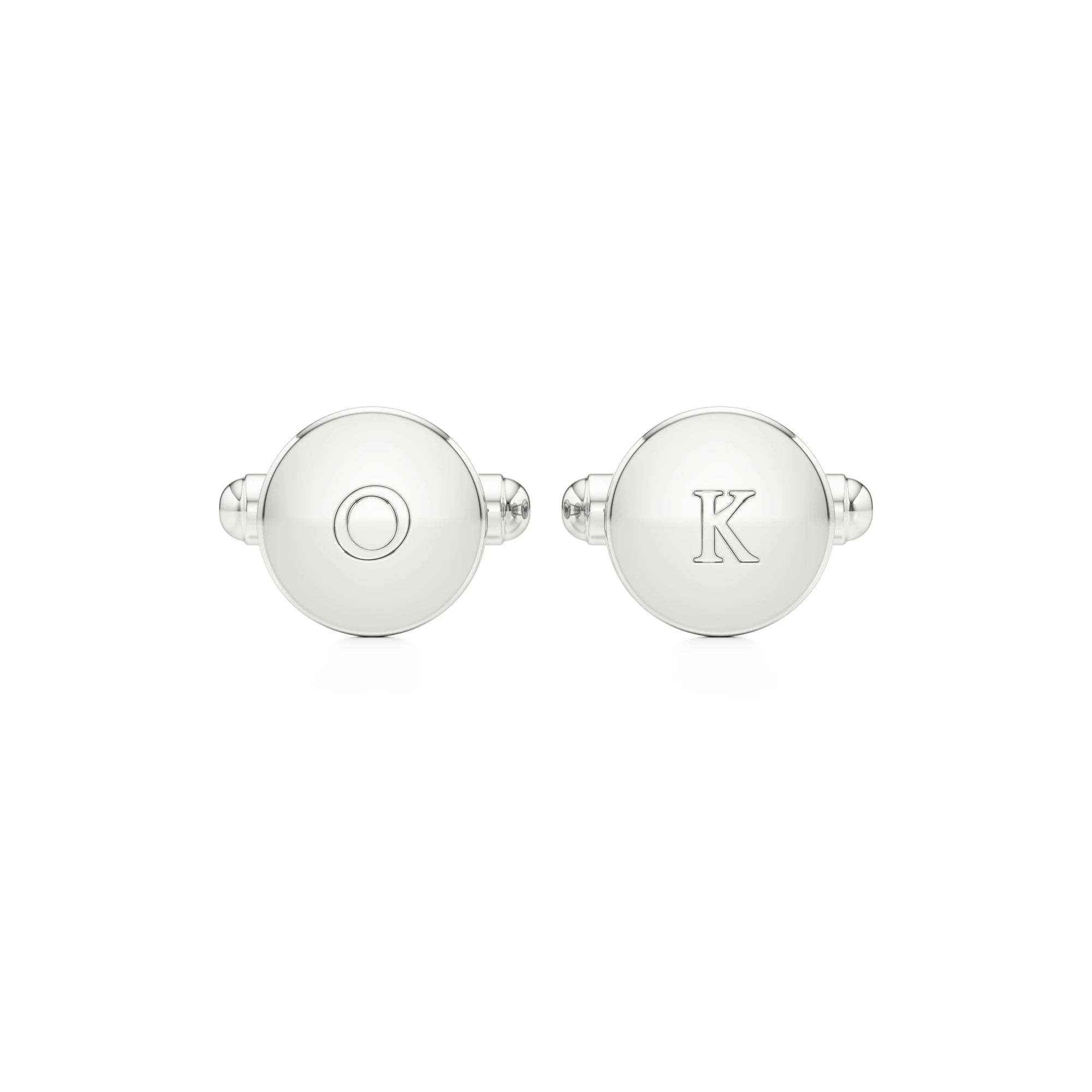 Round Classic Initials Cufflinks