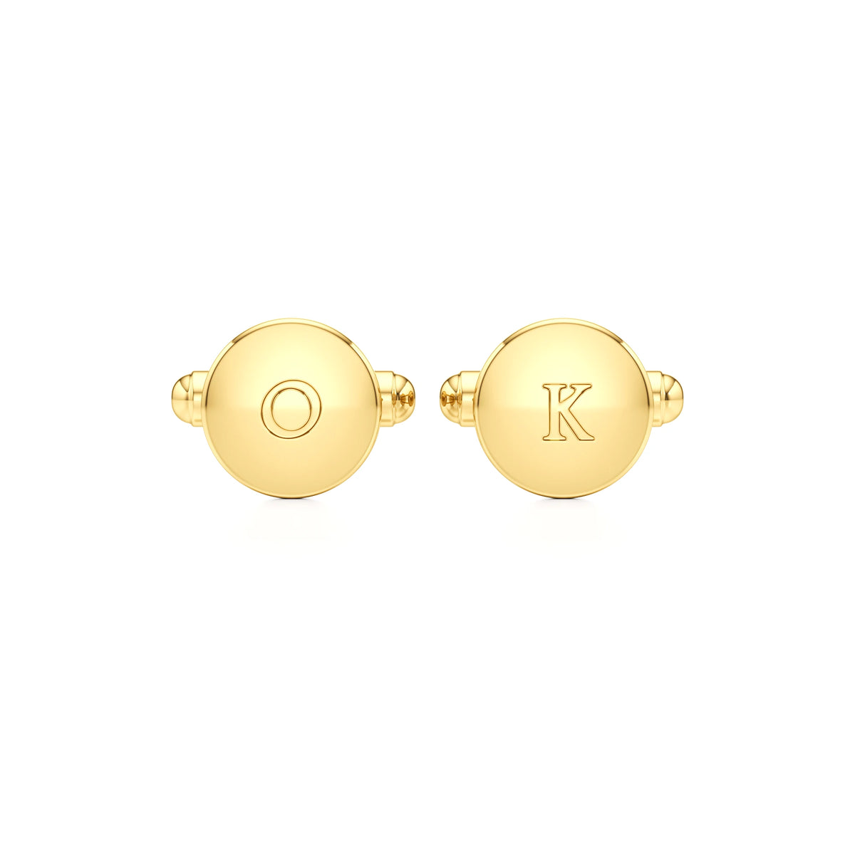 Round Classic Initials Cufflinks
