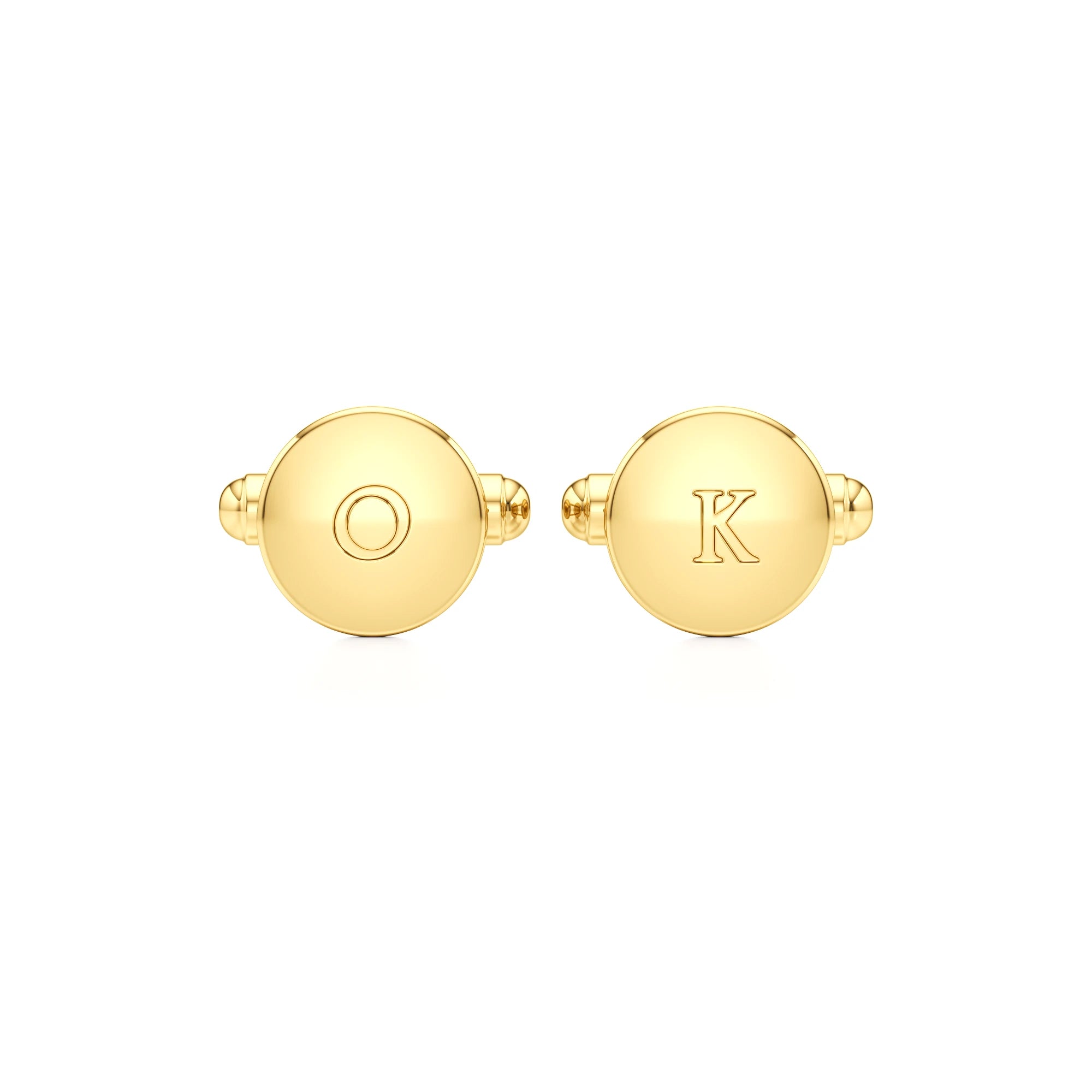 Round Classic Initials Cufflinks