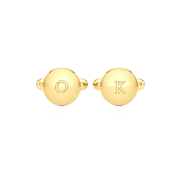 Round Classic Initials Cufflinks