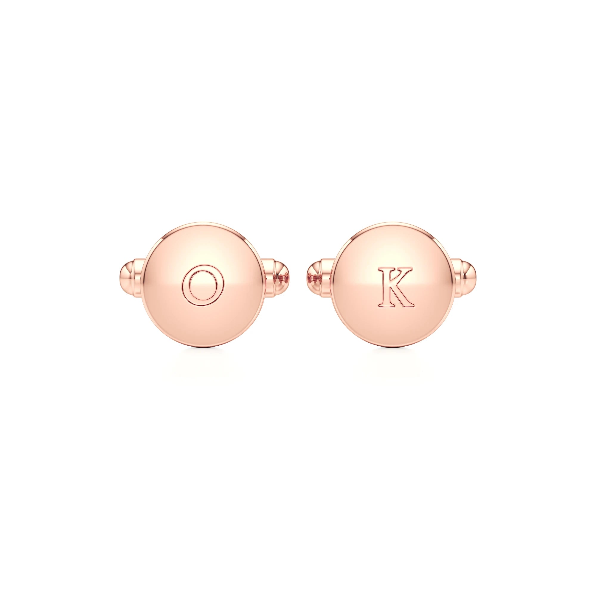 Round Classic Initials Cufflinks