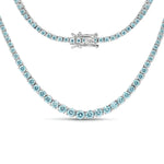 Round Cut Prong Set Graduated Tennis Necklace