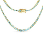 Round Cut Prong Set Graduated Tennis Necklace