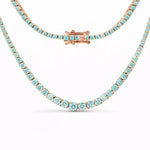 Round Cut Prong Set Graduated Tennis Necklace