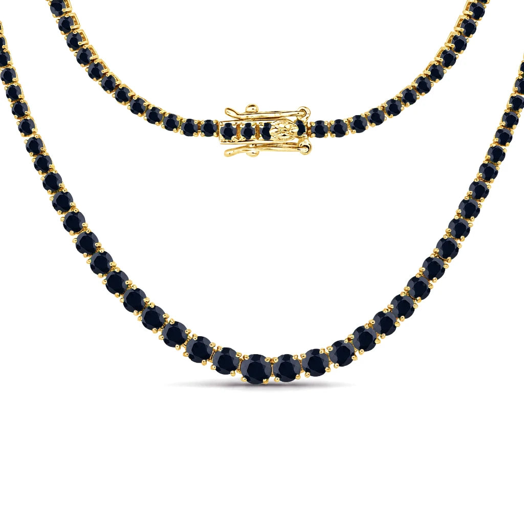 Round Cut Prong Set Graduated Tennis Necklace