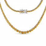 Round Cut Prong Set Graduated Tennis Necklace