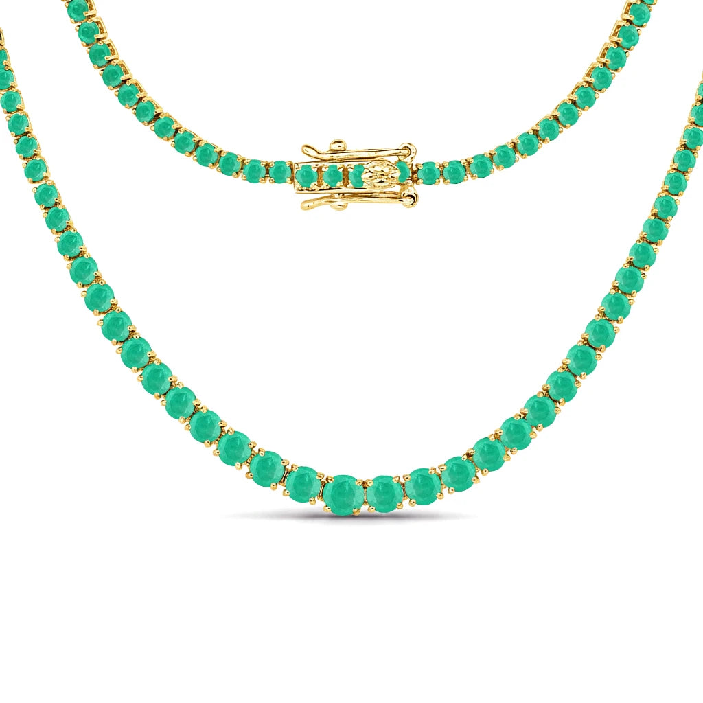 Round Cut Prong Set Graduated Tennis Necklace